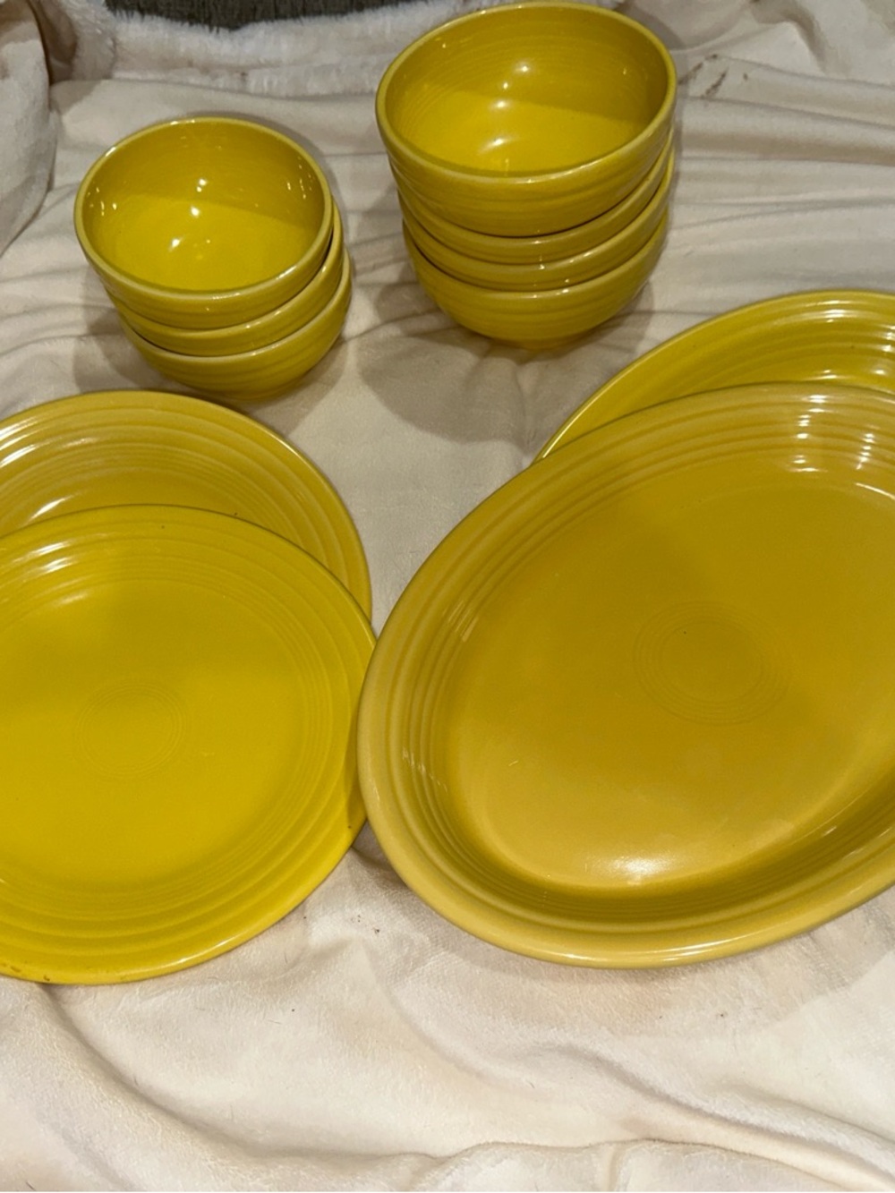 Fiesta Yellow Serving Set | 2 Platters, Plates & Bowls | Lemon Kitchen